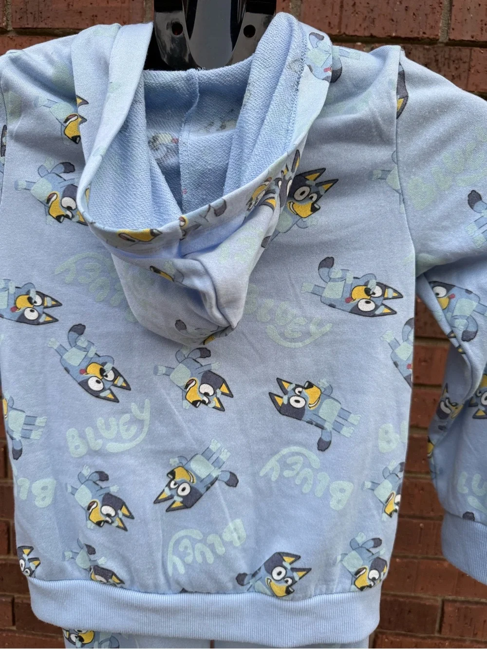 Bluey Kids Zip Up Hoodie Jogger Pants Set Light Blue Tracksuit Size 8 Unisex Dog